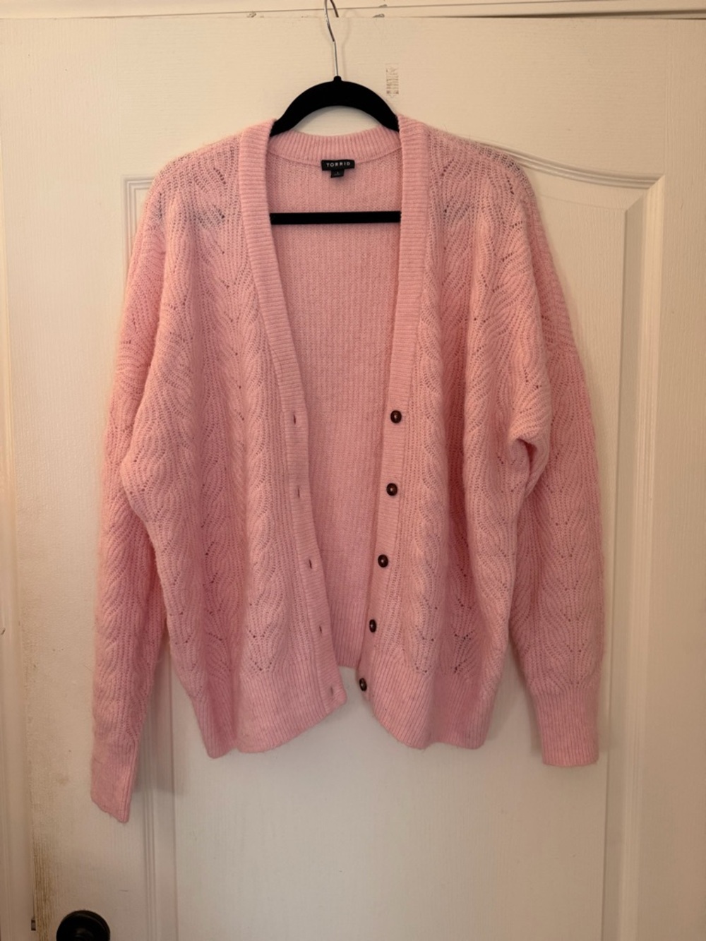 torrid Pink Pointelle Knit Cardigan